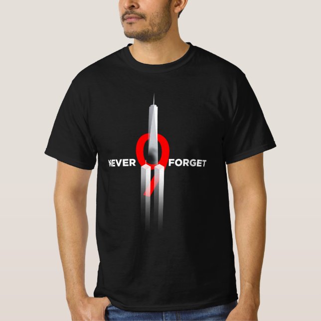 T-shirt N'oubliez jamais 9.11 Memorial Flag Honor Patriot  (Devant)