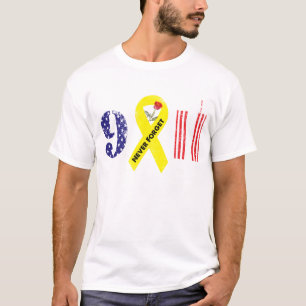 T-shirt N'oubliez jamais 9 11 Ruban jaune