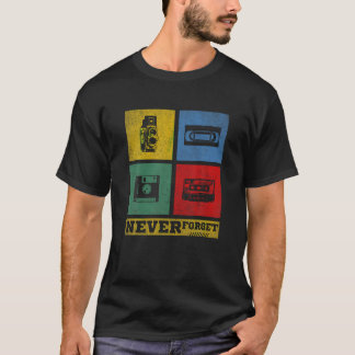 T-shirt N'oubliez jamais Cassette Bande VHS Gamer Old Scho