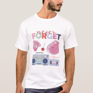 T-shirt N'oubliez jamais Cassette disquette CD VHS