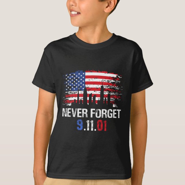 T-shirt N'oubliez jamais le 11 septembre 2001 Memorial Day (Devant)