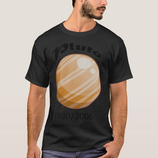 T-shirt N'oubliez jamais Pluto Retro Style Funny Space Sci (Devant)