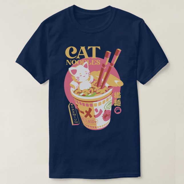 T-shirt Nouilles de chat (Design devant)