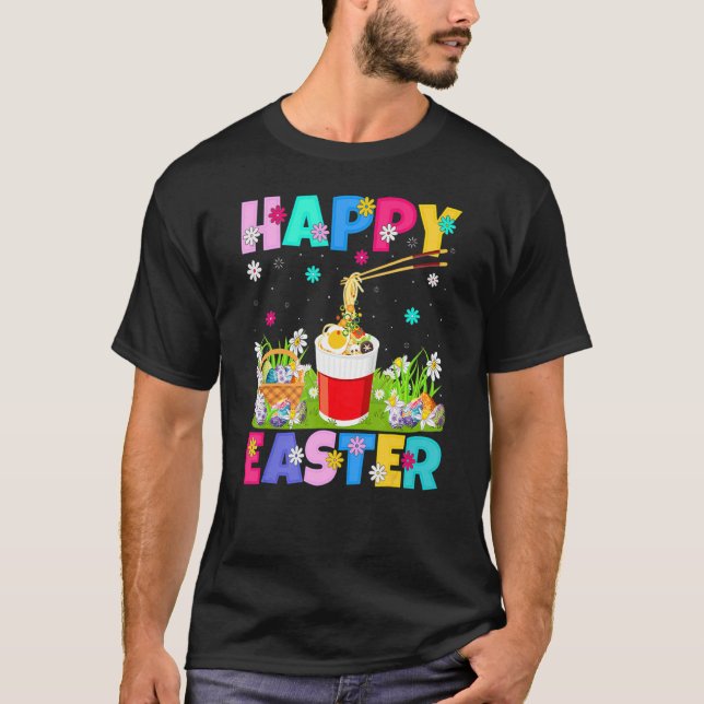 T-shirt Nouilles Joyeuses Coupe de lapin de Pâques Nouille (Devant)