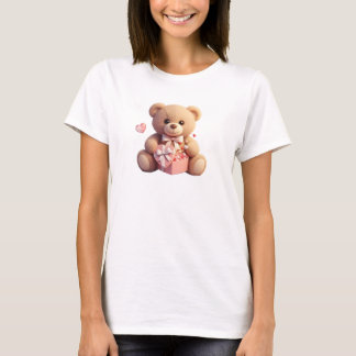 T-shirt Noun ours en peluche avec cœur pour la Saint-Valen