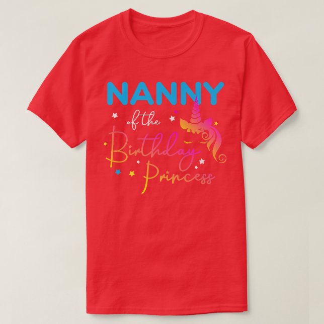 T-shirt Nounou de l'anniversaire Princesse Anniversaire Un (Design devant)