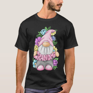T-shirt Nounou Gnome Floral Fête des Mères Cadeau Nounou d