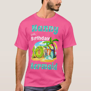 T-shirt Nounou Mignonne De Sirène Du 10E Anniversaire