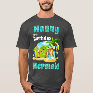 T-shirt Nounou Mignonne De Sirène Du 12E Anniversaire