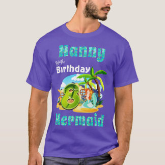 T-shirt Nounou Mignonne De Sirène Du 8E Anniversaire