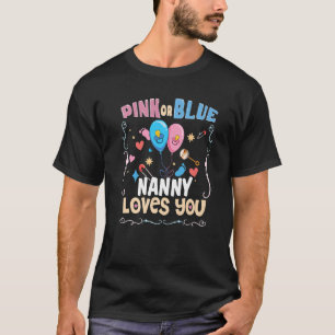 T-shirt Nounou rose ou bleu vous aime meilleur grand-mère 