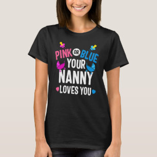 T-shirt Nounou rose ou bleue Vous aime Genre Révéler Mères