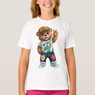 T-shirt Nounours avec une tenue décontractée paisible 1