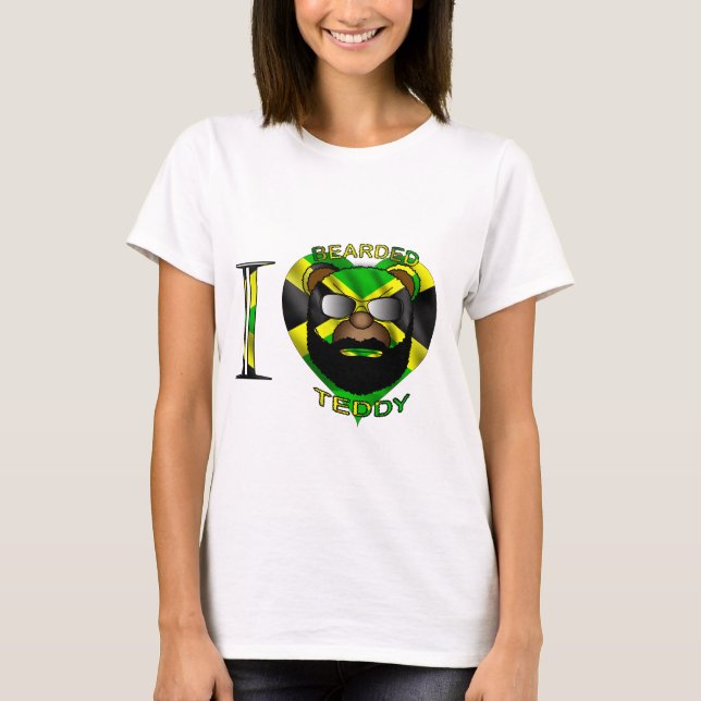 T-shirt Nounours barbu Jamaïque des dames LUV (Devant)