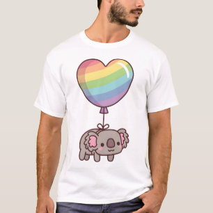 T-shirt Nounours koala mignon et ballon arc-en-ciel