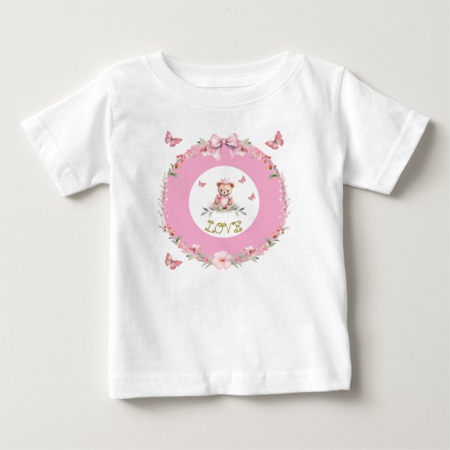 T-shirt nounours & papillons (Devant)