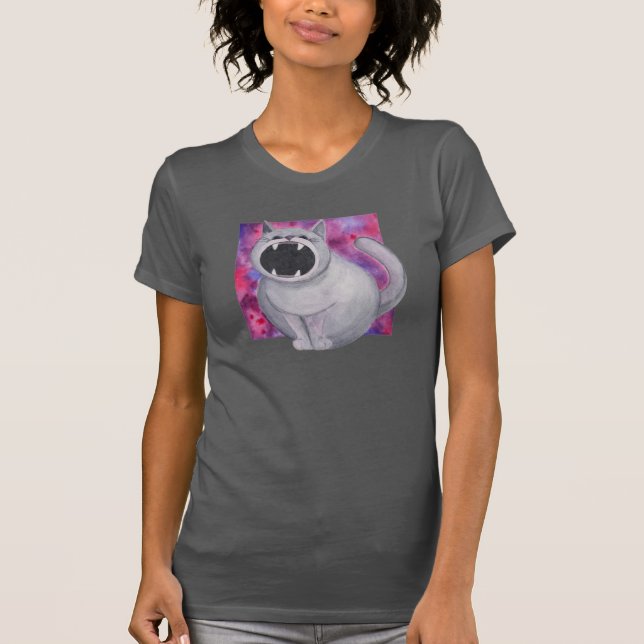 T-shirt Nourrir la chemise de chat à trou noir (Devant)