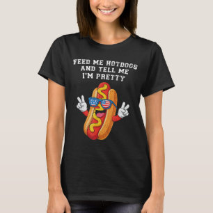 T-shirt Nourris hot-dogs et dis-lui 4 juillet