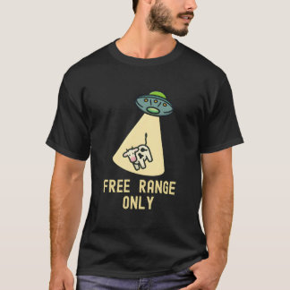 T-shirt Nourriture Biologique Ovni Enlèvement Alien Vache