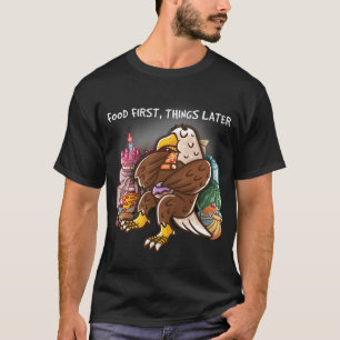 T-shirt Nourriture d'abord choses plus tard Fodie Geek Ner