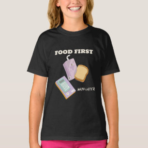 T-shirt Nourriture d'abord mathématiques après la pause dé
