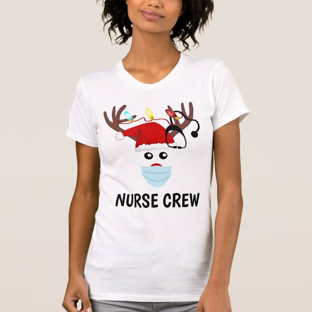 T-shirt Nourriture de Noël Reindeer de l'équipage portant  (Devant)