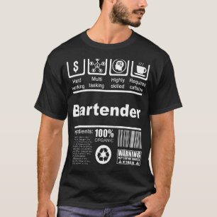 T-shirt Nourriture Du Barman Pour Les Barmans