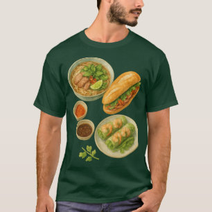 T-shirt Nourriture vietnamienne banh mi et soupe pho