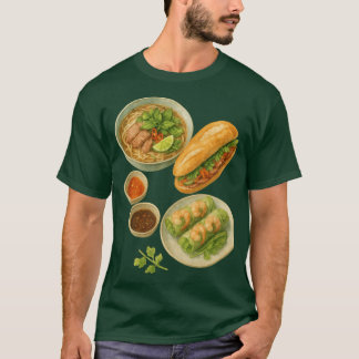 T-shirt Nourriture vietnamienne banh mi et soupe pho