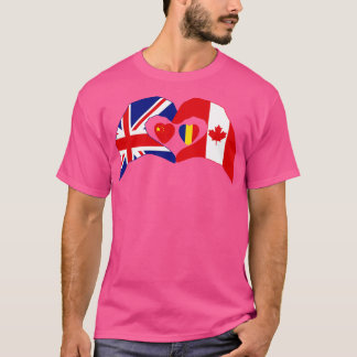 T-shirt Nous Coeur Royaume-Uni Canada Chine Roumanie Pat M