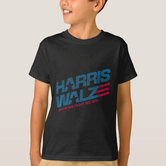 T-shirt Nous combattons Nous Gagnons Kamala Harris Chat La (Devant)