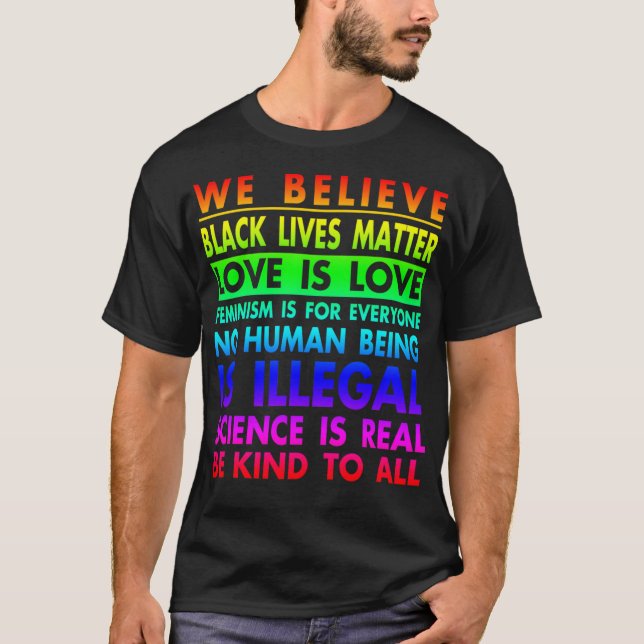 T-shirt Nous croyons que les vies noires comptent !  L'amo (Devant)