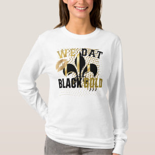 T-shirt Nous dat/love/kiss/Coeurs d'or noir/Fleur de Lis
