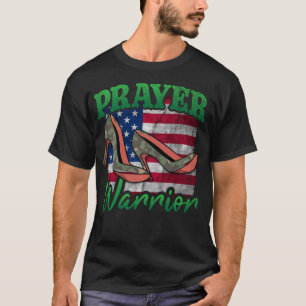 T-shirt Nous Drapeau Prière Guerrier Camo Talons Dieu Jésu