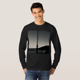 T-shirt Nous étions ici avec titre hommes noir chemise à m