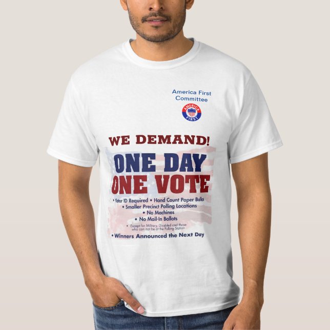 T-shirt Nous Exigeons Un Vote Un Jour Un (Devant)