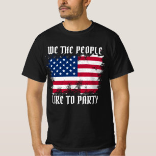 T-shirt Nous le peuple Drapeau américain Funny Distressed 
