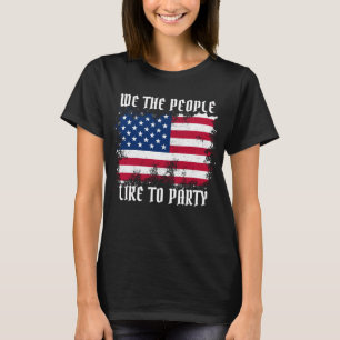 T-shirt Nous le peuple Drapeau américain Funny Distressed