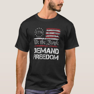 T-shirt Nous, le Peuple, Exigeons la Liberté Drapeau USA
