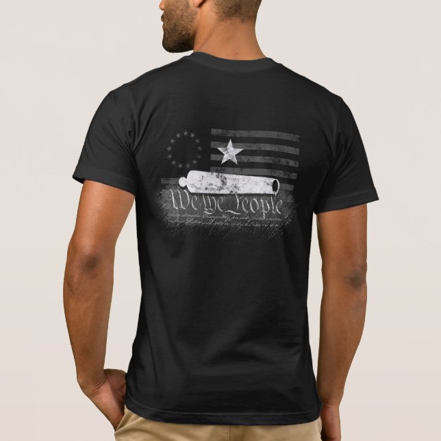 T-SHIRT NOUS LES GENS BETSY ROSS CC DRAPEAU D'AMÉRIQUE VIN (Dos)