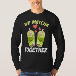 T-shirt Nous Matcha Ensemble Poudre Verte Feuilles Matcha