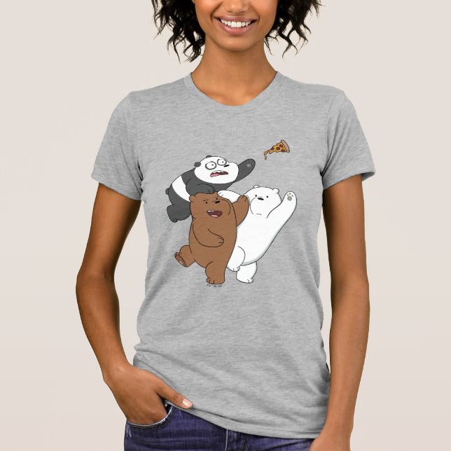 T-shirt Nous Ours Nus - Dernière tranche de pizza (Devant)