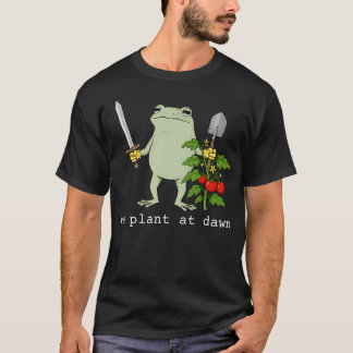 T-shirt Nous Plantons à l'Aube Grenouille Drôle Jardinage