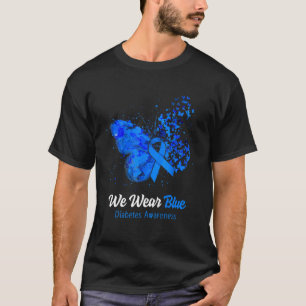 T-shirt Nous Portons Bleu Papillon de sensibilisation au d