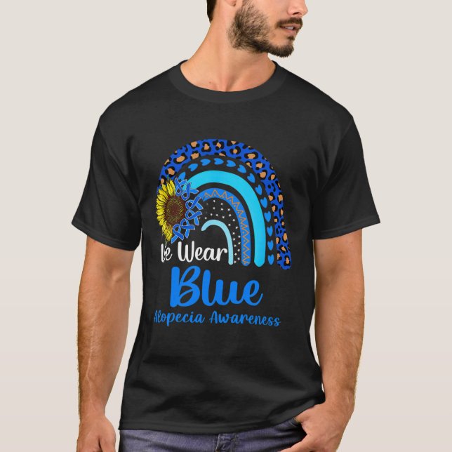 T-shirt Nous portons Blue Alopecia Sensibilisation Rainbow (Devant)