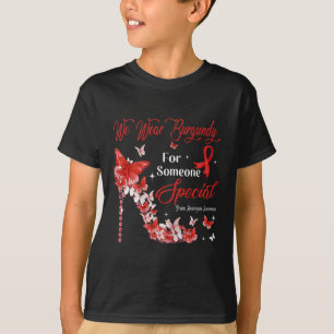 T-shirt Nous Portons Burgundy Butterflies Cerveau Aneurysm