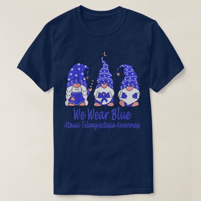 T-shirt Nous Portons Du Bleu Pour Ataxia Telangiectasia Se (Design devant)