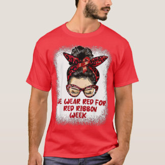 T-shirt Nous Portons Rouge Pour Red Ribbon Week Sensibilis