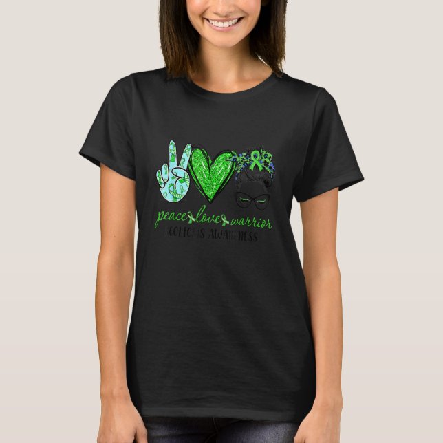 T-shirt Nous Portons Vert Scoliose Sensibilisation Paix Am (Devant)