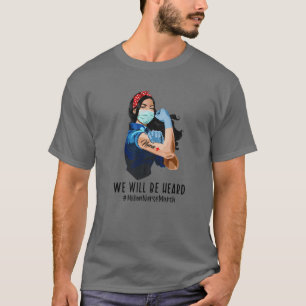 T-shirt Nous Serons Entendus Asiatique Infirmière Puissanc